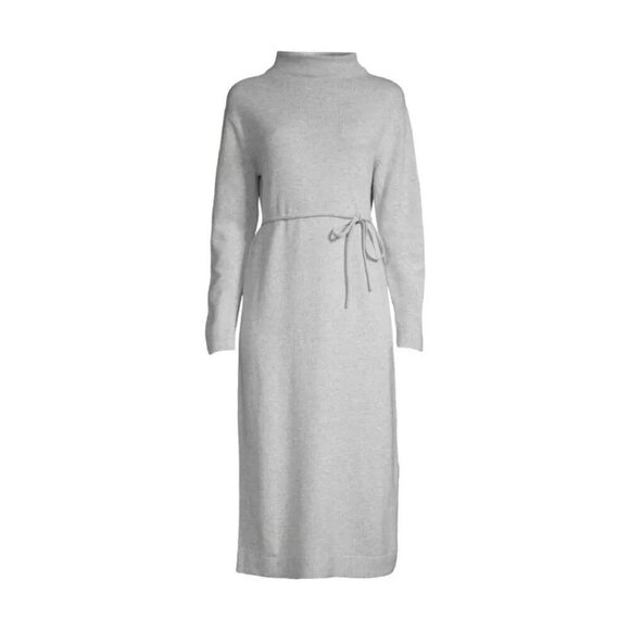 Vince Italian Grey Wool Cashmere Funnel Neck Midi Dress XXS - Picture 3 of 10